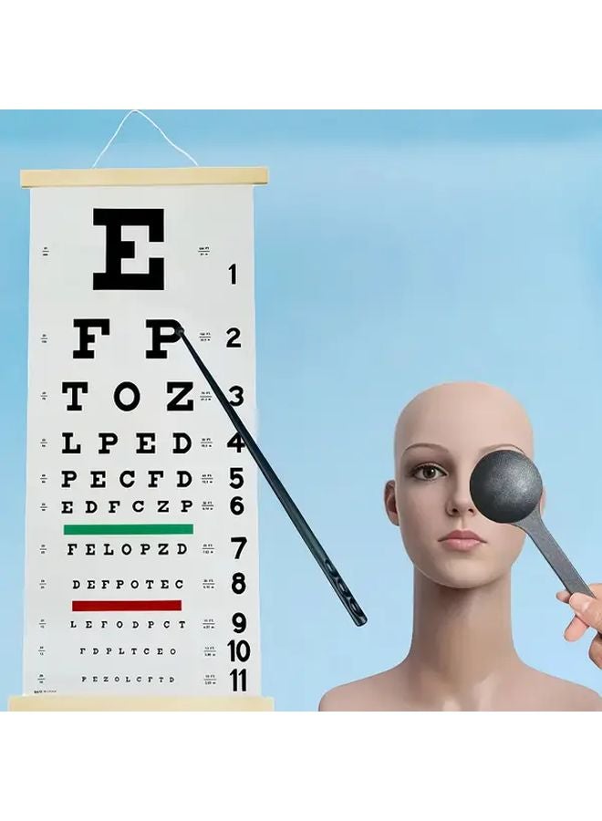 White Snellen Eye Chart 2 Sets Professional Vision Test Chart with Extended Eye Mask - Image 2
